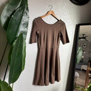 Classic Taupe Fit & Flare Dress - Women’s Size M